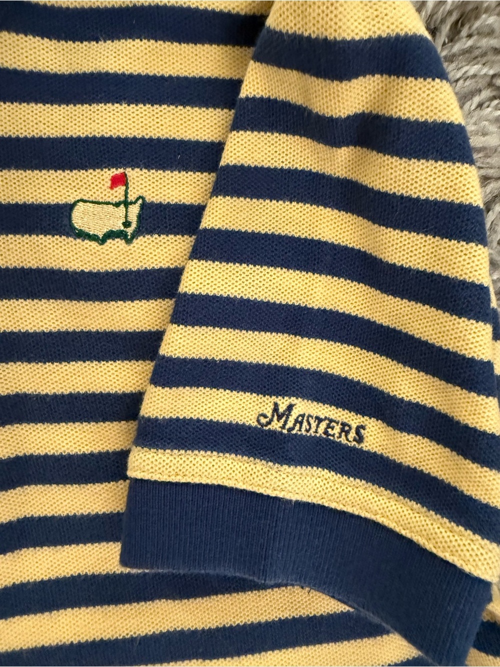 Masters Yellow and Navy Striped Polo